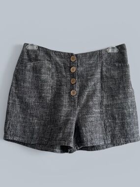 Maurices Linen Cotton Charcoal Tweed 3" Shorts Size 10
